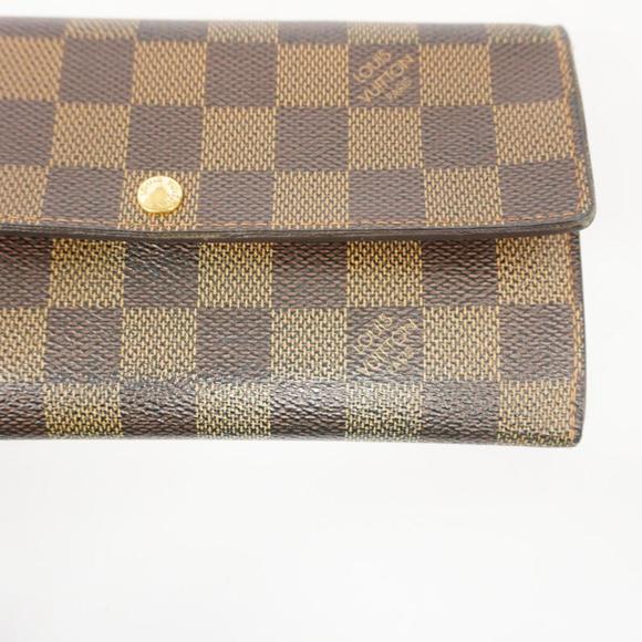 LOUIS VUITTON Long Wallet Damier Portefeuille Sara N61734 Ebene Men's Women's - Picture 10 of 10